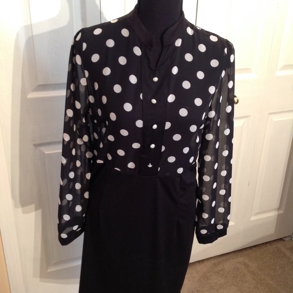 NWOT Dresses & Skirts - Black & white polka dot dress
